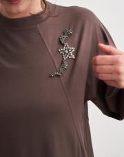 esta merserize süprem broşlu sweat toprak 2