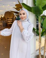 kolu güllü elbise ithal gri 3