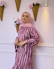 adel desenli bağlama detay bluz pembe 5