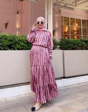 adel desenli kloş etek pembe 2