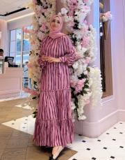 adel desenli kloş etek pembe 3