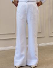 farah nervürlü keten bol paça pantolon beyaz 3