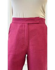 %100 keten palazzo pantolon bordo 2