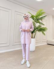 ases biye ve cep detay pamuklu sweat pembe 5