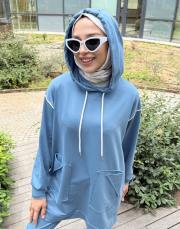 ases biye ve cep detay pamuklu sweat mavi 6