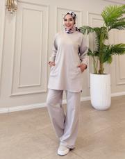 tina iki iplik cepli basic sweat bej 3