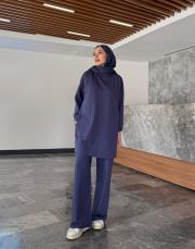 tina iki iplik cepli basic sweat indigo 2