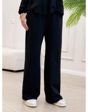 tina iki iplik bol paça eşofman altı siyah 2