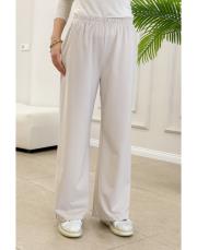 tina iki iplik bol paça eşofman altı bej 2