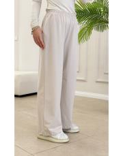 tina iki iplik bol paça eşofman altı bej 3