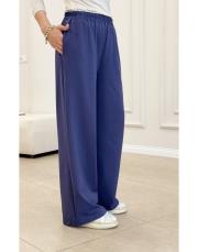 tina iki iplik bol paça eşofman altı indigo 2