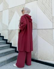 niador çıtçıtlı tensel kap bordo 6