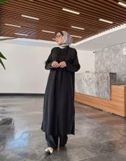 rafella grogren detay uzun tunik siyah 2