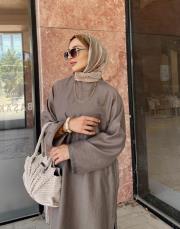 rafella grogren detay uzun tunik vizon 6