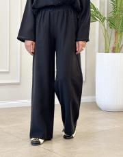 rafella tencel bol paça  pantolon siyah 2
