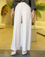 tegan nervürlü palazzo pantolon bej 4