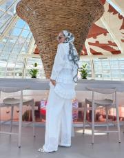 zeta organze fırfır detay ceket beyaz