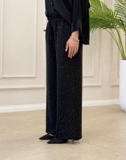 layali taş detaylı pantolon siyah 4