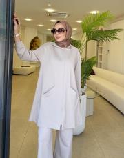 softova kapüşonlu kap bej