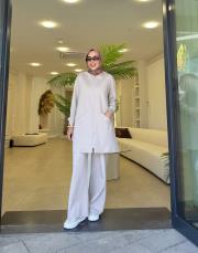 softova kapüşonlu kap bej 2