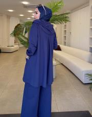 softova kapüşonlu kap indigo