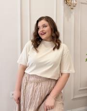 mono kısa kol basic t-shirt bej