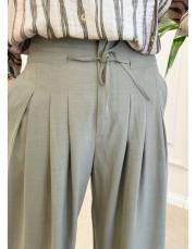 eloria pile detay pantolon haki 4