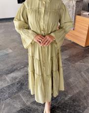 fırfır detay kat kat elbise mint 5