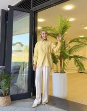 asimetrik basic gömlek sarı 2