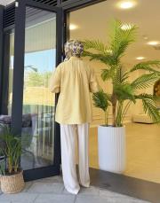 asimetrik basic gömlek sarı 3