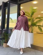 asimetrik basic gömlek mürdüm 2