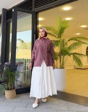 asimetrik basic gömlek mürdüm 3