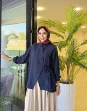 asimetrik basic gömlek lacivert 2