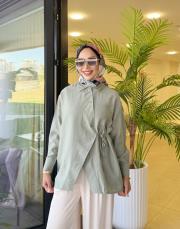 asimetrik basic gömlek mint 4