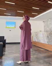 uzun gömlekli takım mürdüm 3