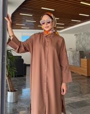 uzun gömlekli takım kahve 4