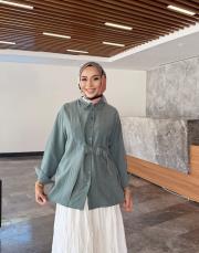 kemer detay gömlek mint