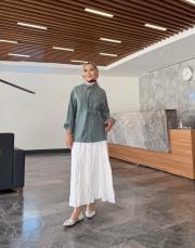 kemer detay gömlek mint 2