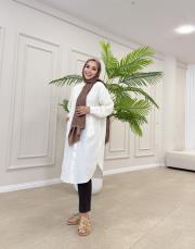 uzun basic müslin gömlek ekru 3