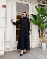 miyake elbise ithal siyah