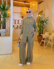 luva tencel gömlek haki 2