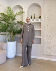 luva tencel gömlek kahve