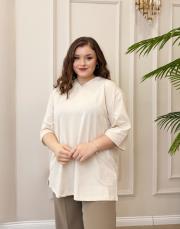 monel v yaka basic t-shirt bej