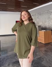 monel v yaka basic t-shirt haki 2