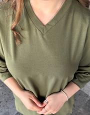 monel v yaka basic t-shirt haki 6