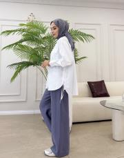 yandan bağlama detay gömlek beyaz 3