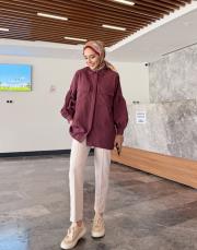 balon kol gömlek mürdüm 3