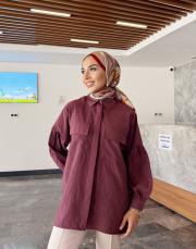 balon kol gömlek mürdüm 4