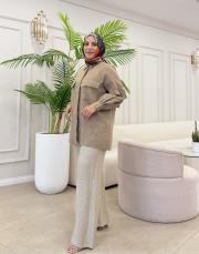 balon kol gömlek haki 3