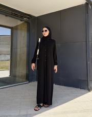 liora şerit detay elbise siyah 2